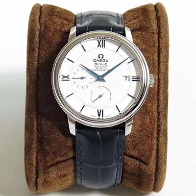 Replica 0me*ga De Ville Prestige 424.53.40.21.04.001 TW Factory 1:1 Best Edition Swiss ETA2824 White Dial Blue Marker