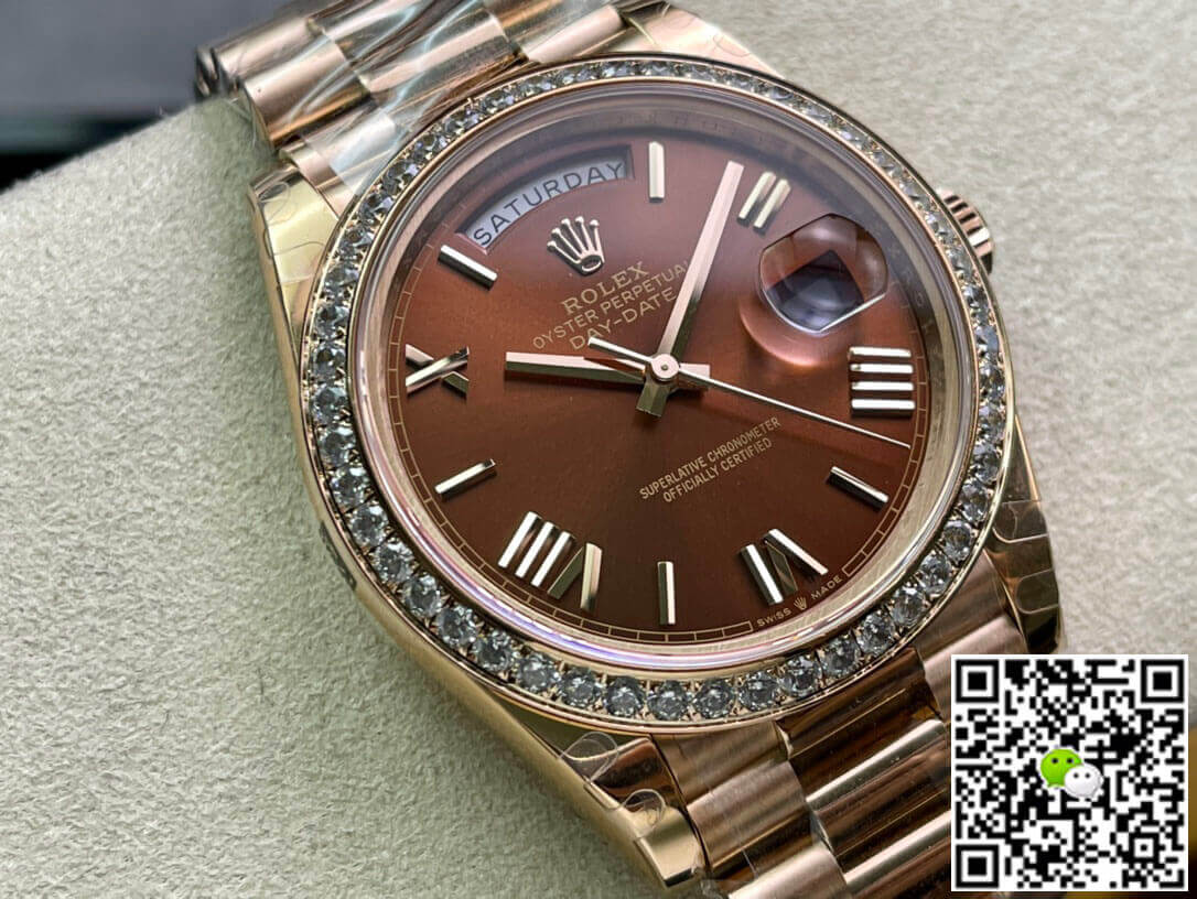 Replica R01ex Day Date M228345RBR-0009 1:1 Best Edition EW Factory Brown Dial
