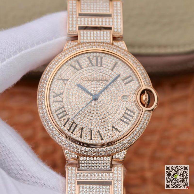 Replica Ballon Bleu De Ca*t1er W69006Z2 42mm TW Factory 1:1 Best Edition Full D1am0nd Rosegold Swiss ETA 2824