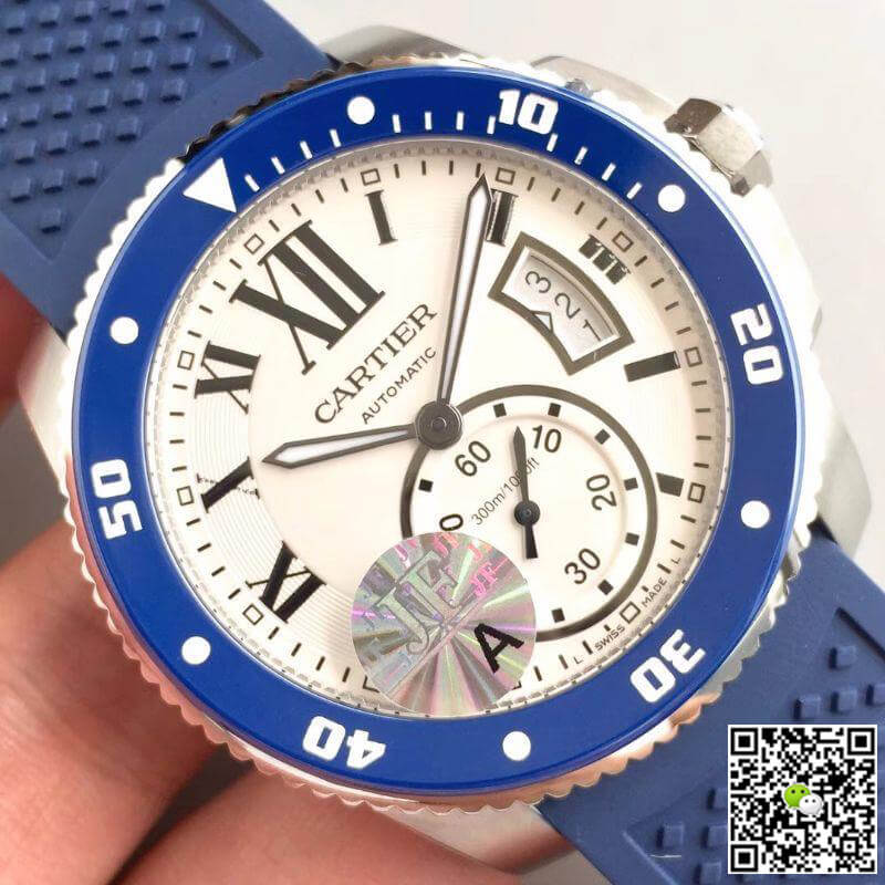 Replica Calibre De Ca*t1er Diver WSCA0011 JF Factory 1:1 Best Edition Swiss ETA2836-2 White Dial