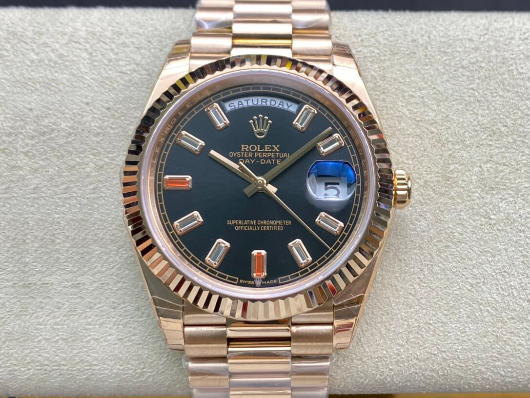 Replica R01ex Day Date 40MM 1:1 Best Edition EW Factory Rose Gold
