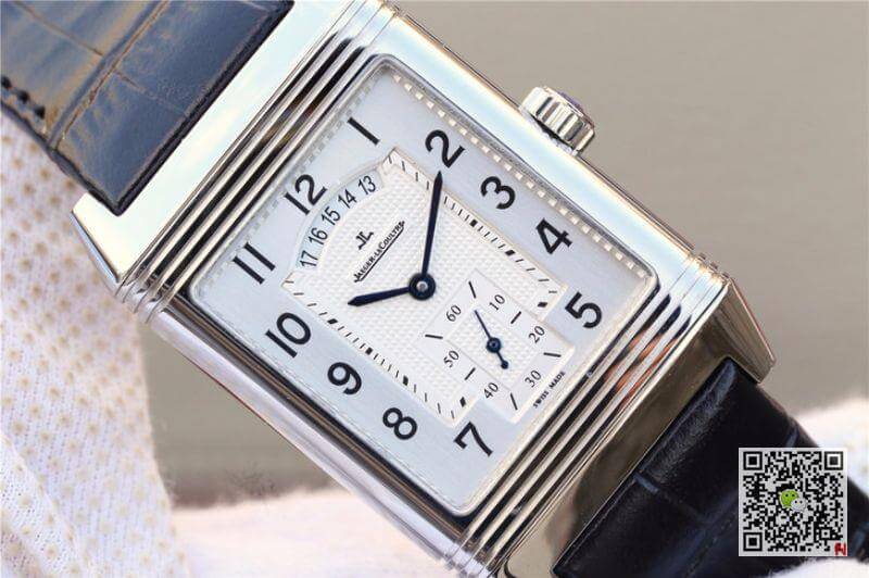 Jaeger Lecoultre Replica Grande Reverso Duo 3742421 Mechanical Watches 1:1 Best Edition Swiss ETA986 Silver Dial Black Leather Strap