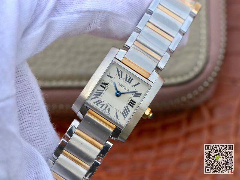 Ca*t1er Replica Tank Francaise Ladies Two Tone W51007Q4 1:1 Best Edition Swiss Quartz
