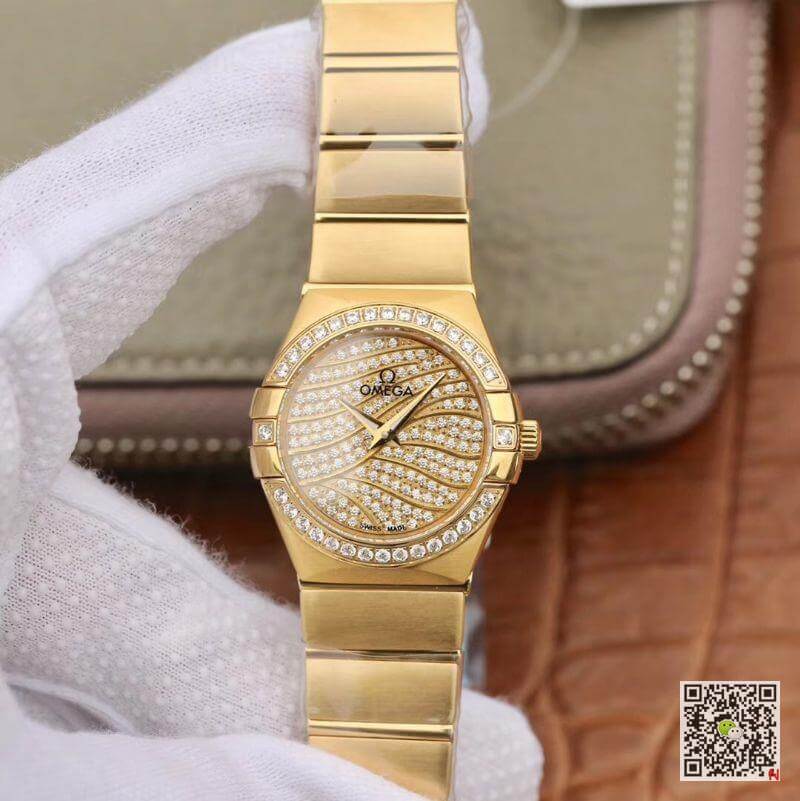 Replica 0me*ga Constellation Quartz Ladies 18K Yellow Gold TW Factory 1:1 Best Edition Swiss Eta Quartz 1376