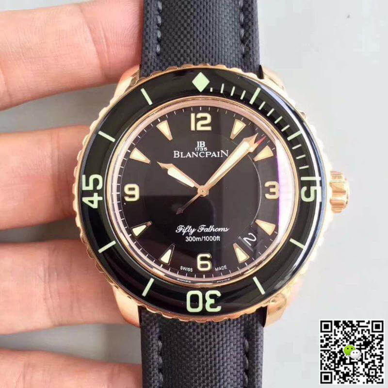 Replica Blancpain Fifty Fathoms 5015-3630-52 ZF Factory Mechanical Watches 1:1 Best Edition Swiss ETA2836-2 Black Dial