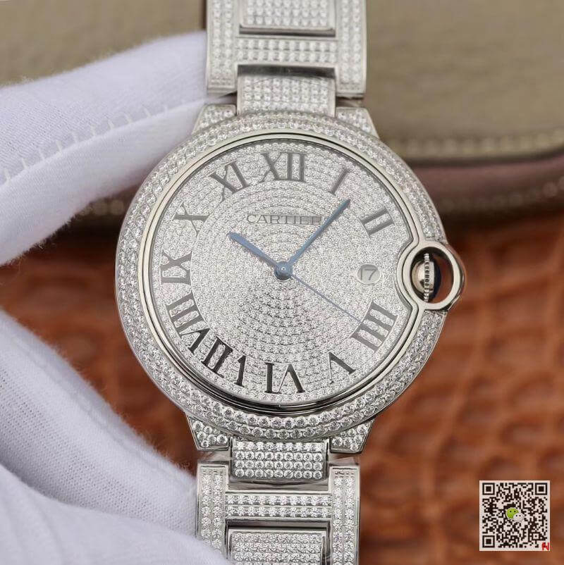 Replica Ballon Bleu De Ca*t1er WE9009Z3 42mm TW Factory 1:1 Best Edition Full D1am0nd Dial Swiss ETA2824