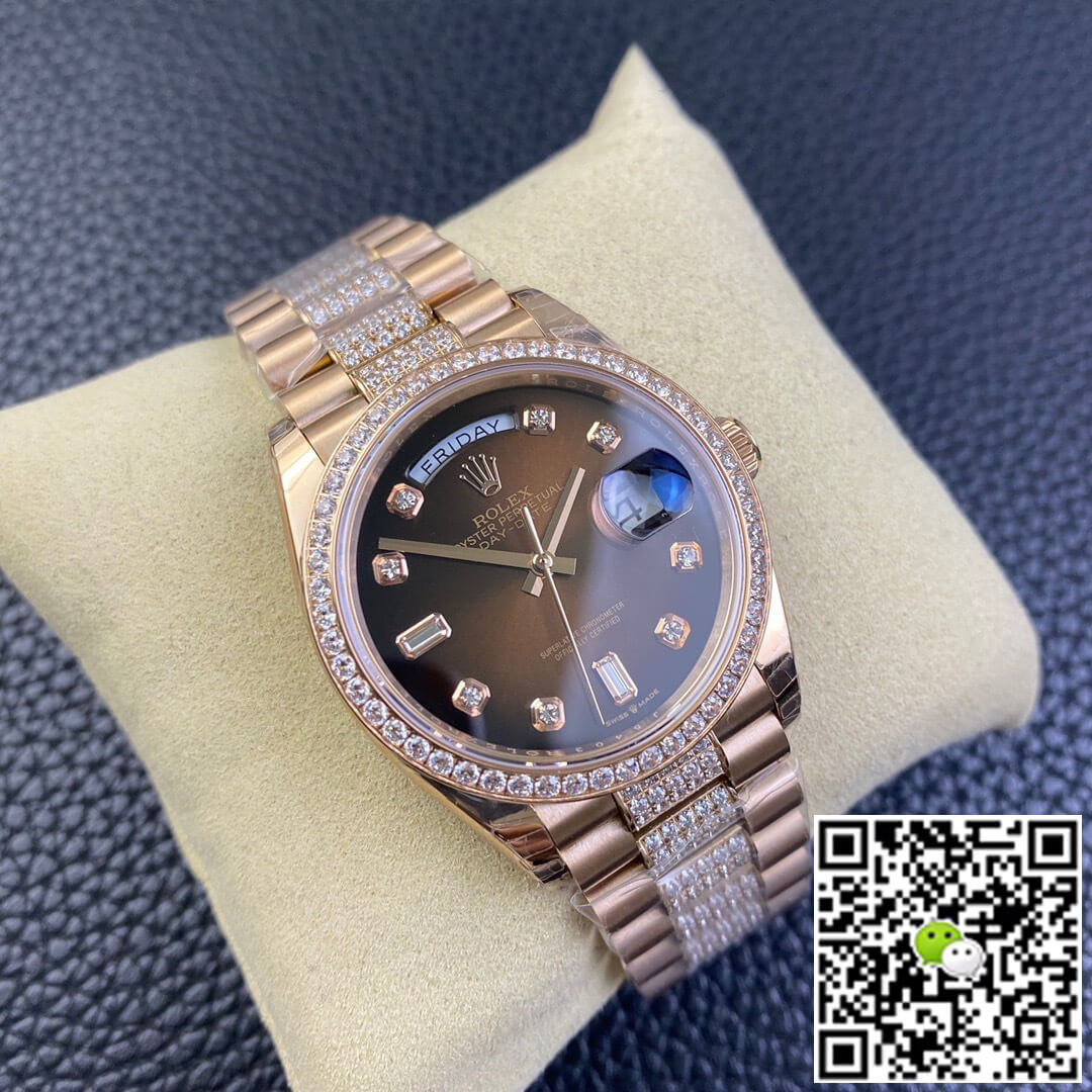 Replica R01ex Day Date M128345rbr-0041 1:1 Best Edition EW Factory Brown Dial