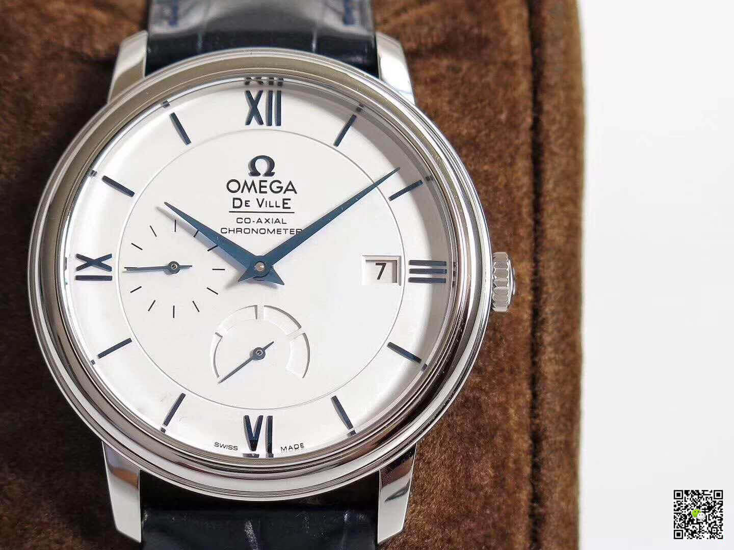 Replica 0me*ga De Ville Prestige 424.53.40.21.04.001 TW Factory 1:1 Best Edition Swiss ETA2824 White Dial Blue Marker