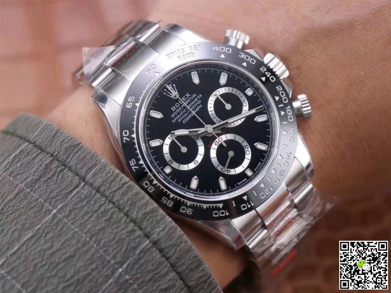 Replica R01ex Cosmograph Daytona M116500LN-0002 1:1 Best Edition Noob Factory Black Dial Swiss ETA4130