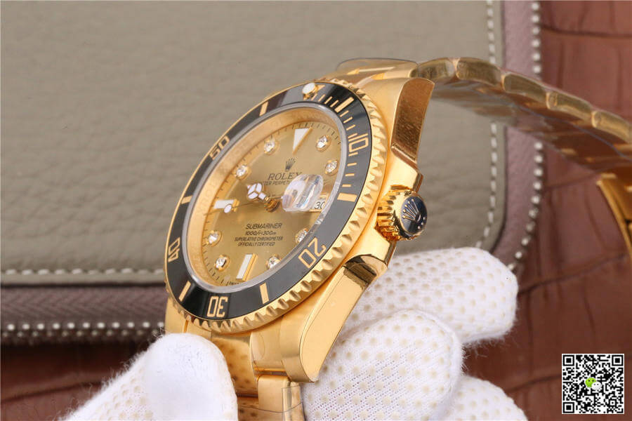 R01ex Submariner Replica 116618 1:1 Best Edition Noob Factory V7 Gild D1am0nd-Studded Dial