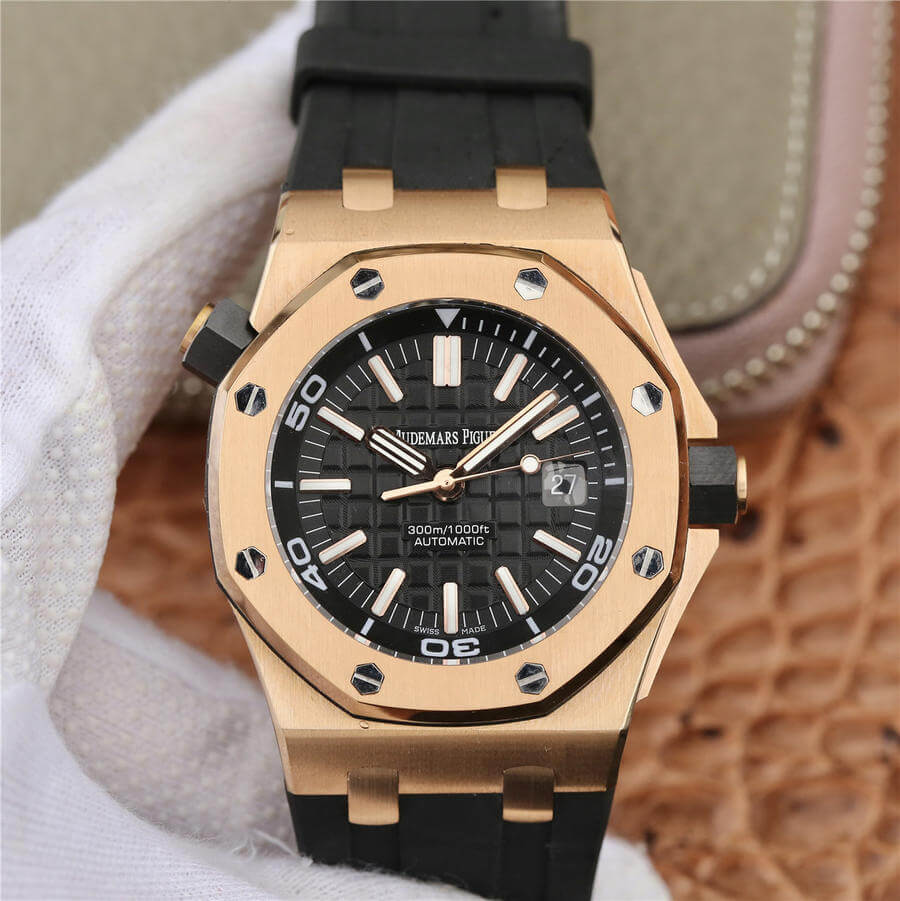 Replica Audemars P1g*et Royal Oak Offshore 15710 1:1 Best Edition JF Factory V8 Rose Gold