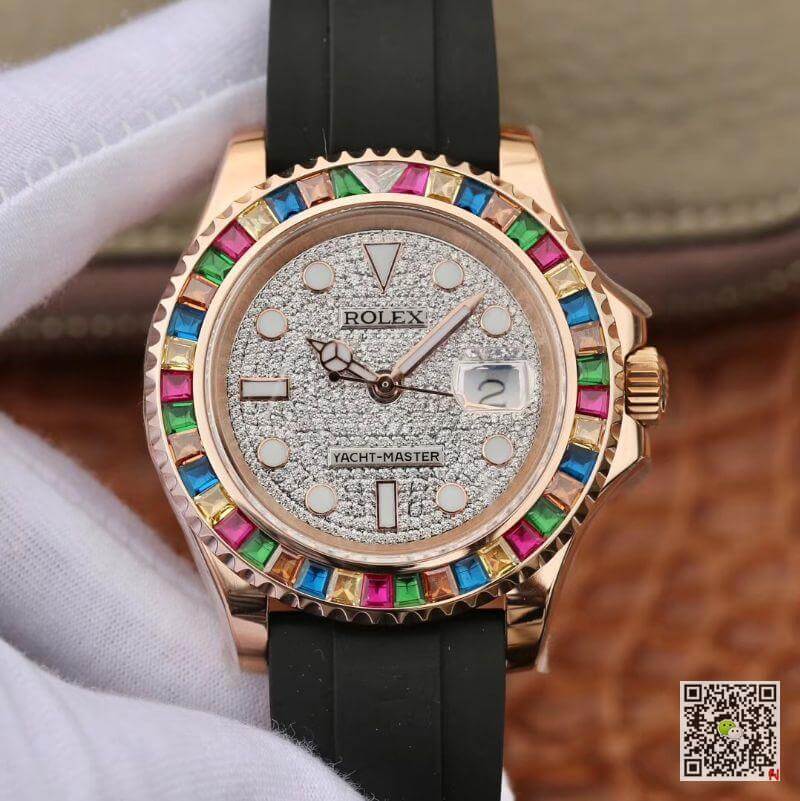 Replica R01ex Oyster Perpetual Yacht-Master 116695 40mm Men Watches 1:1 Best Edition With Gem-Set Bezel