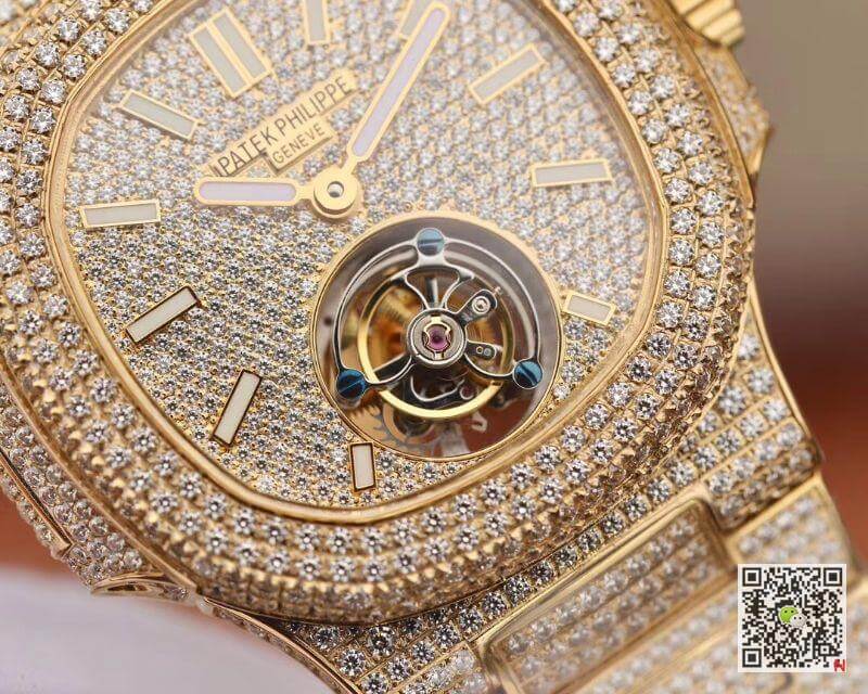 Pat*k Phi1i*pe Replica Nautilus Tourbillon 18K Yellow Gold R8 Factory 1:1 Best Edition Swiss Hand-Winding Tourbillon Movement