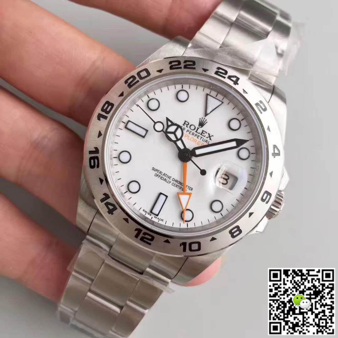 Replica R01ex Explorer II 216570 Noob Factory 1:1 Best Edition Swiss ETA3187 White Dial