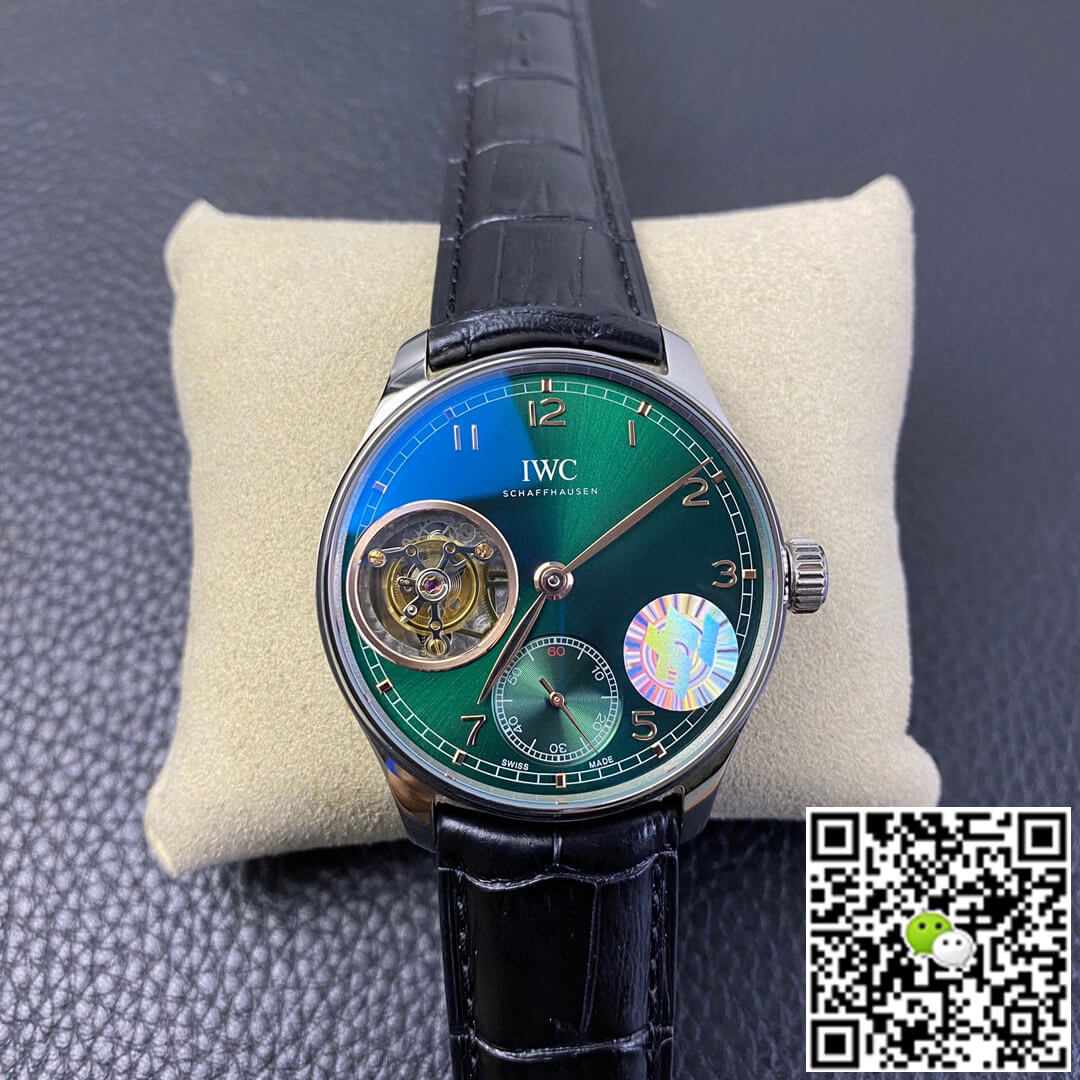 Replica IWC Portuguese Tourbillon 1:1 Best Edition ZF Factory Green Dial