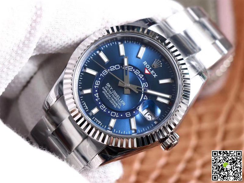 Replica R01ex Sky Dweller M326934-0003 1:1 Best Edition Noob Factory Blue Dial Swiss ETA9001