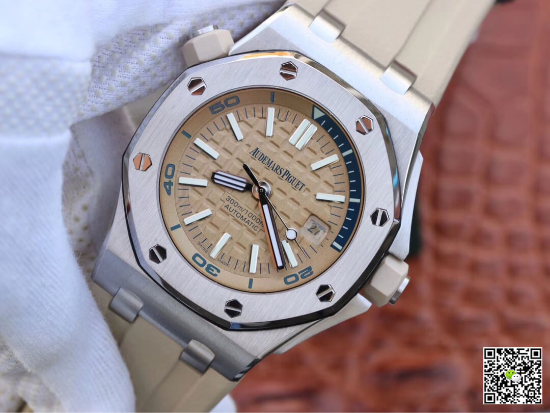 Replica Audemars P1g*et Royal Oak Offshore 15710ST.OO.A085CA.01 1:1 Best Edition JF Factory Beige Dial