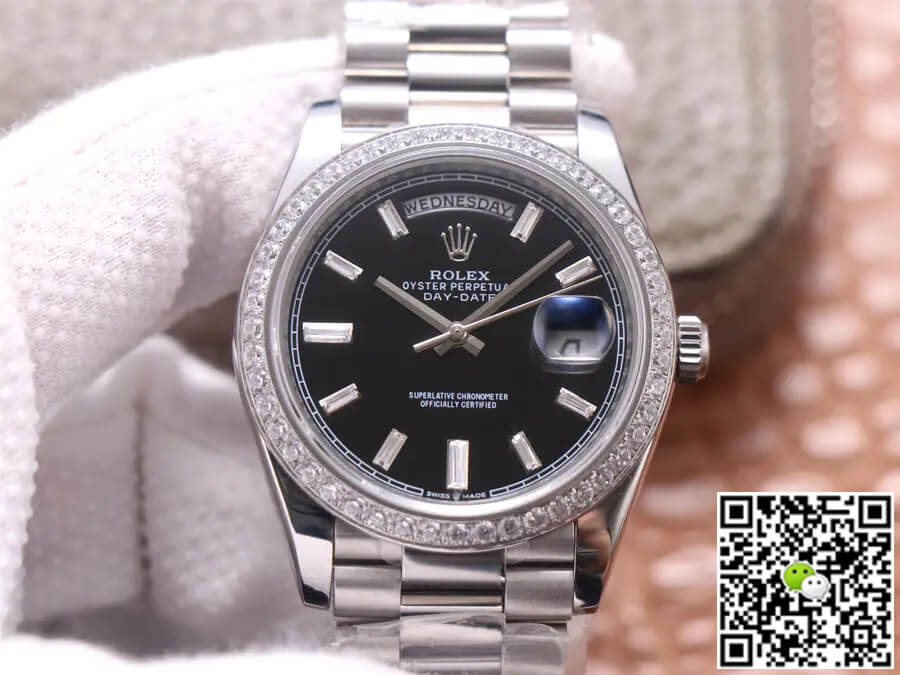 Replica R01ex Day Date M228349RBR-0003 1:1 Best Edition EW Factory Black Dial