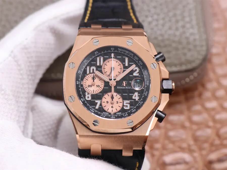Replica Audemars P1g*et Royal Oak Offshore 26470OR 1:1 Best Edition JF Factory Black Dial