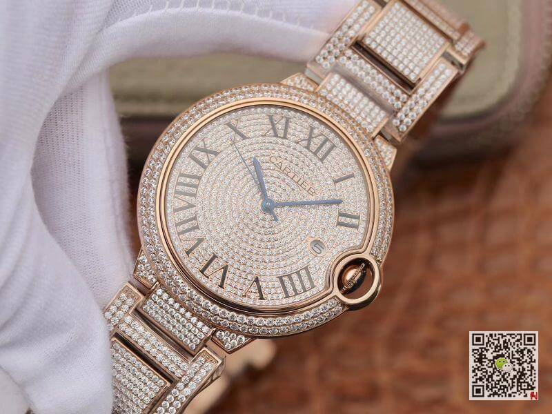Replica Ballon Bleu De Ca*t1er W69006Z2 42mm TW Factory 1:1 Best Edition Full D1am0nd Rosegold Swiss ETA 2824