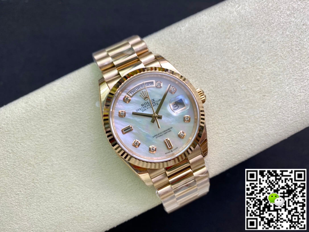 Replica R01ex Day Date M128235-0029 1:1 Best Edition EW Factory Rose Gold