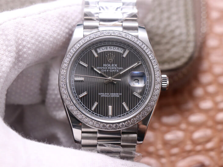 Replica R01ex Day Date M228349RBR-0008 1:1 Best Edition EW Factory Grey Dial