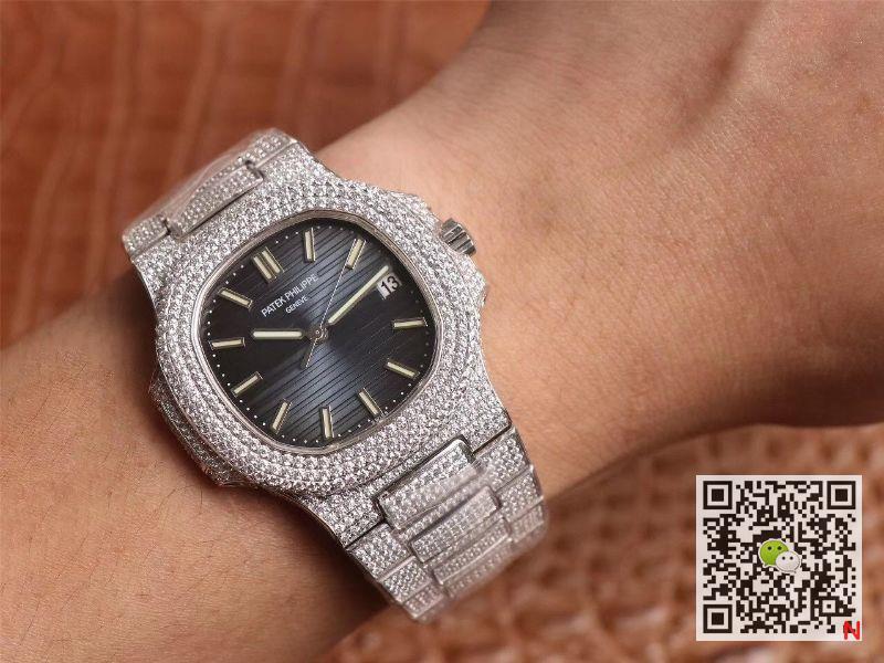 Replica Pat*k Phi1i*pe Nautilus 5719-10G Silver D1am0nd 1:1 Best Edition R8 Factory Gradient Grey Dial Swiss Cal.324 S C