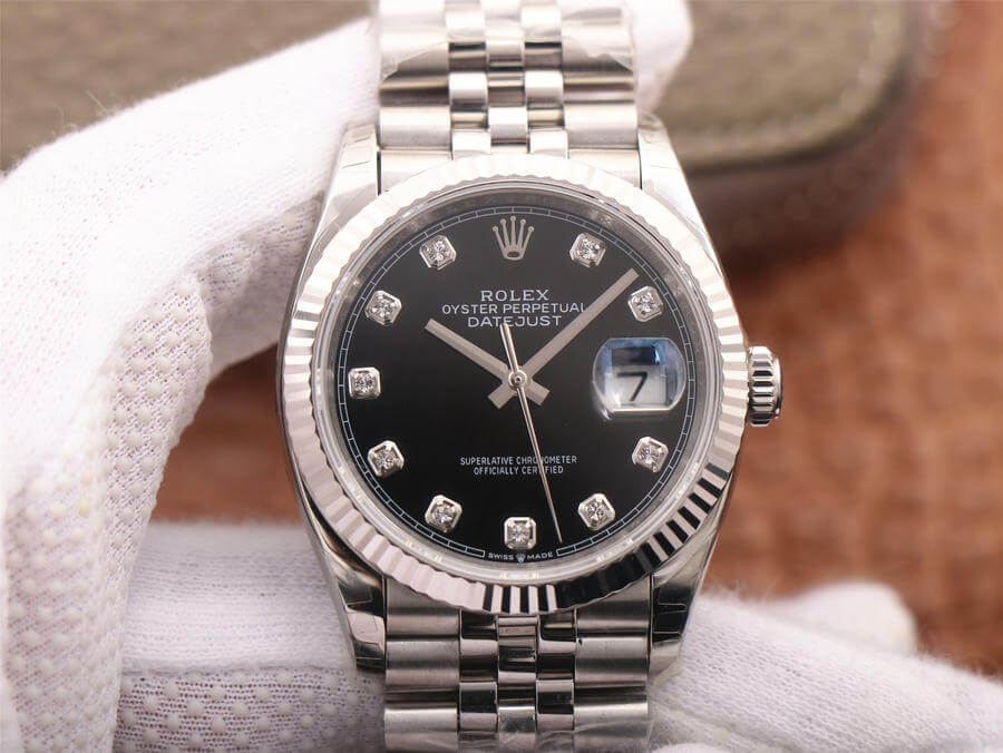 Replica R01ex Datejust M126234-0027 1:1 Best Edition EW Factory Black Dial