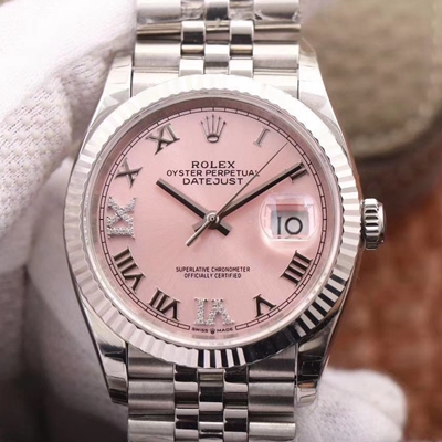 Replica R01ex Datejust M126234-0031 1:1 Best Edition EW Factory Pink Dial Swiss ETA3235