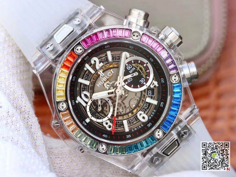Replica Hublot Big Bang Unico 411.JX.4802.RT Mechanical Watches 1:1 Best Edition Swiss ETA1242 Rubber Strap