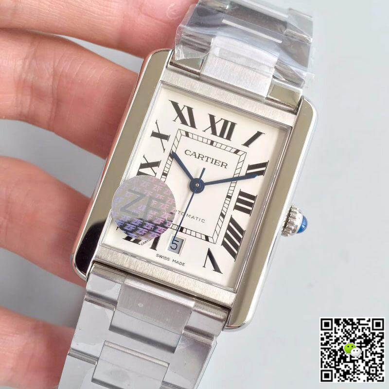 Ca*t1er Replica Tank Solo W5200028 ZF Factory 1:1 Best Edition Swiss ETA9015 White Dial
