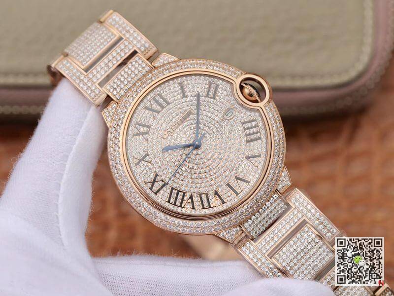 Replica Ballon Bleu De Ca*t1er W69006Z2 42mm TW Factory 1:1 Best Edition Full D1am0nd Rosegold Swiss ETA 2824