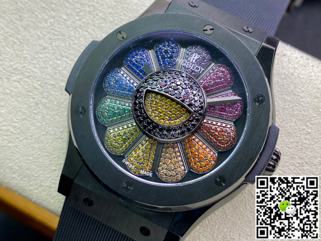 Replica Hublot Classic Fusion Takashi Murakami 507.CX.9000.RX.TAK21 1:1 Best Edition Sunflower Color Dial