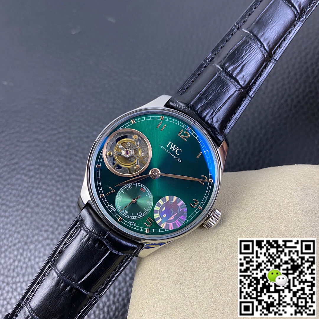 Replica IWC Portuguese Tourbillon 1:1 Best Edition ZF Factory Green Dial