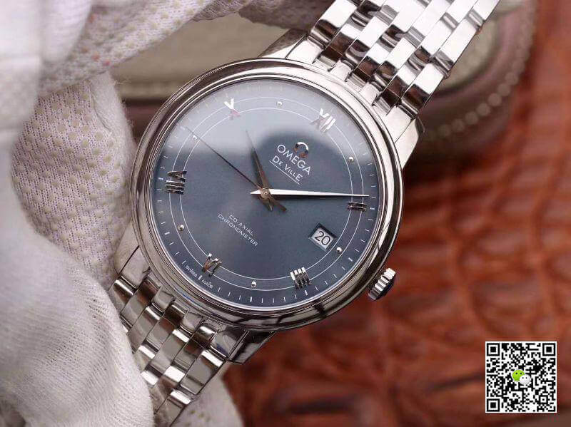 Replica 0me*ga De Ville Prestige 424.10.40.20.03.002 MKS Factory Men Watches 1:1 Best Edition Swiss ETA9015 Blue Dial