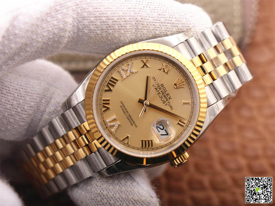 Replica R01ex Datejust 126233 1:1 Best Edition EW Factory Gold Dial