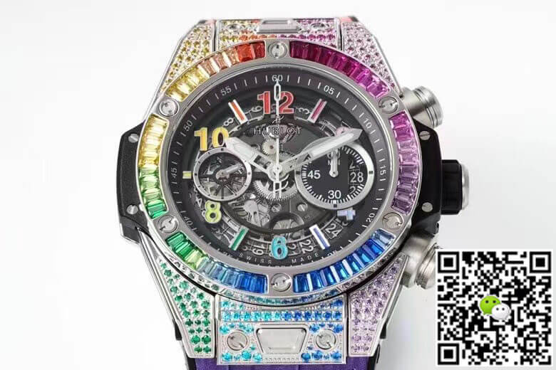 Replica Hublot BIG BANG Unico 411.NX.1117.LR.0999 1:1 Best Edition ZF Factory Rainbow Skeleton Dial