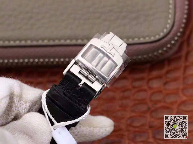 Replica Jaeger-LeCoultre Master Calendar 1558420 OM factory 1:1 Best Edition Swiss ETA866 Silver Dial Black calf leather strap