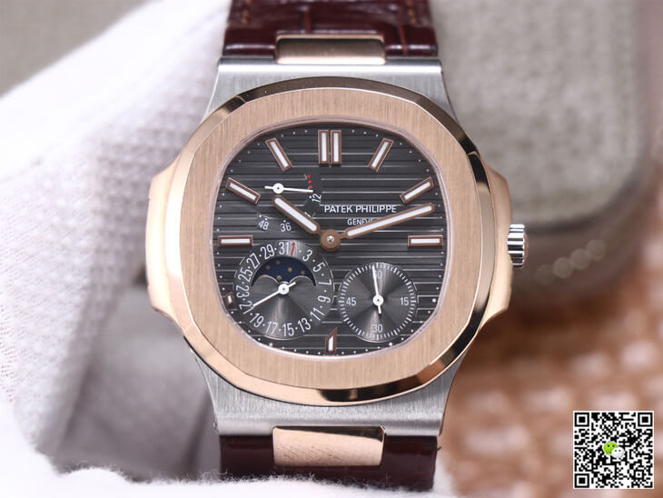 Replica Pat*k Phi1i*pe Nautilus 5712GR-001 1:1 Best Edition PF Factory Rose Gold Leather Belt
