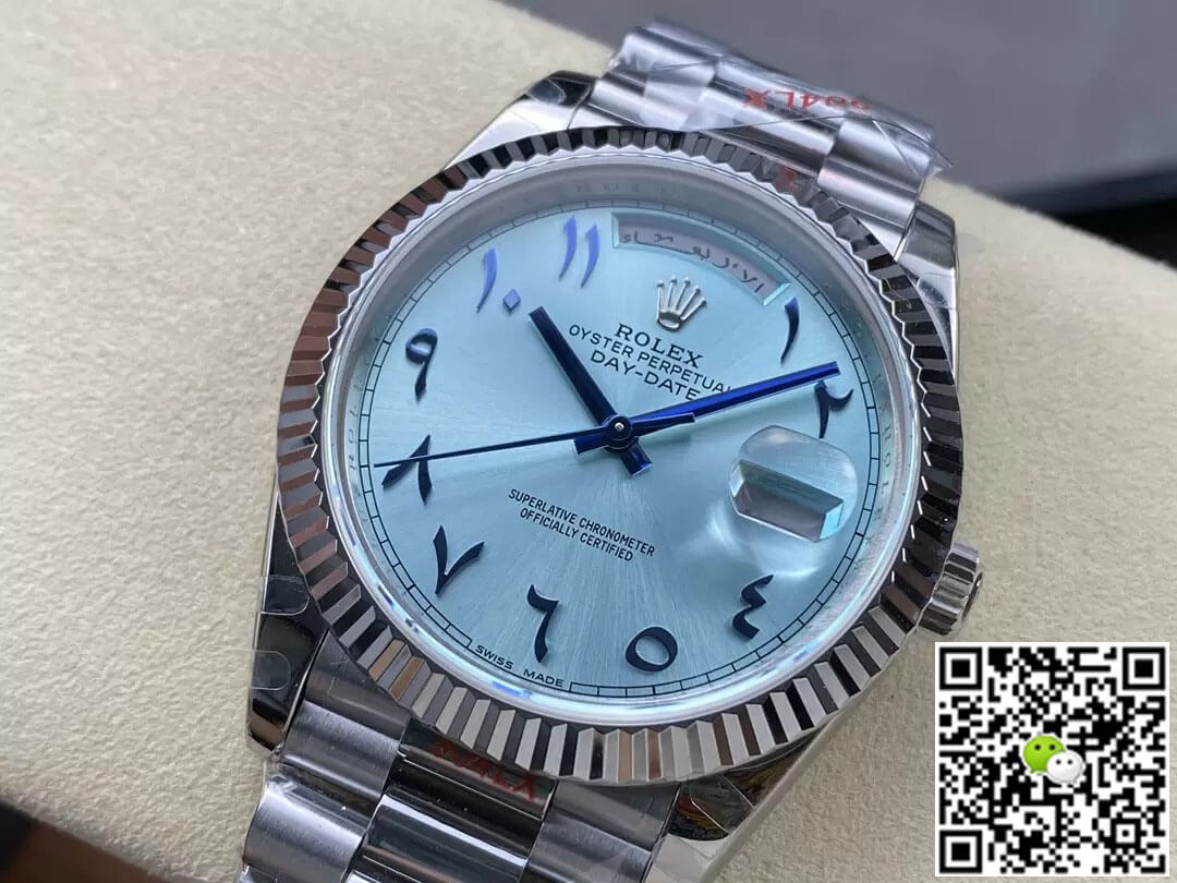 Replica R01ex Day Date M228236 1:1 Best Edition GM Factory V2 Middle Eastern Blue Dial