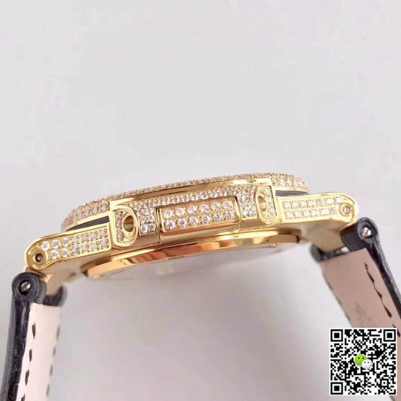 Pat*k Phi1i*pe Replica Nautilus Jumbo Tourbillon 1:1 Best Edition Swiss Tourbillon 18K Yellow Gold D1am0nd Dial