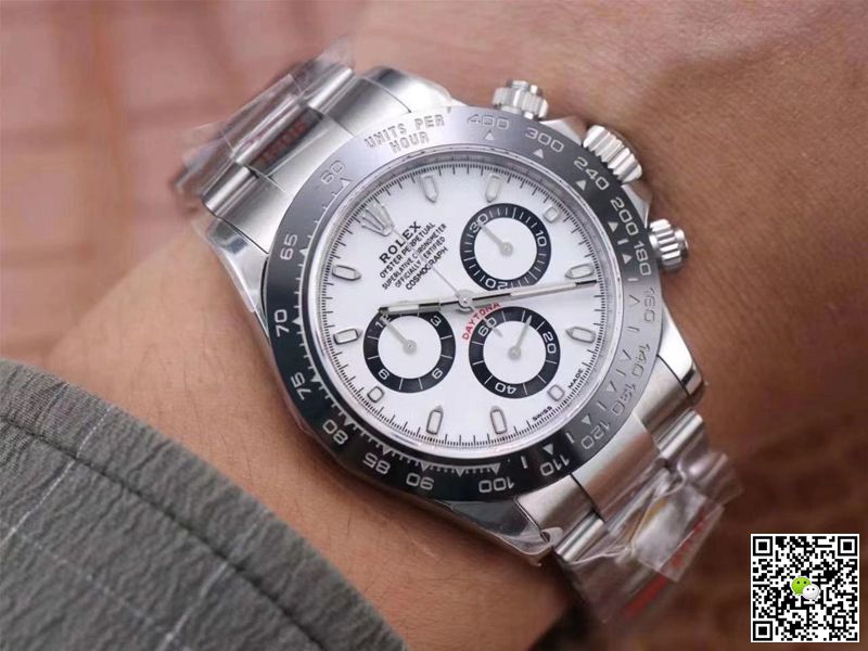 Replica R01ex Cosmograph Daytona M116500LN-0001 1:1 Best Edition Noob Factory White Dial Swiss ETA4130