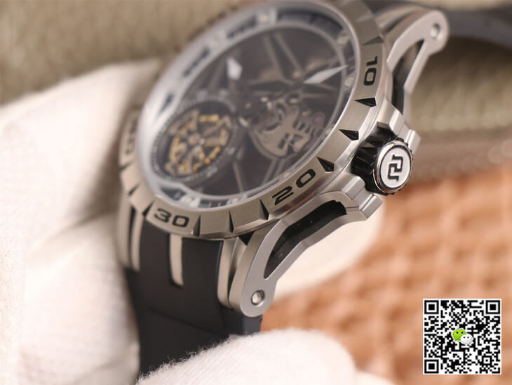 Replica Roger Dubuis Excalibur Spidr RDDBEX0479 1:1 Best Edition JB Factory Tourbillon Black Strap