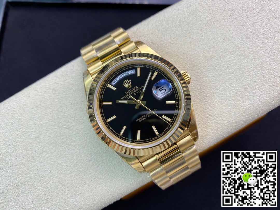Replica R01ex Day Date 40MM 1:1 Best Edition EW Factory Black Dial