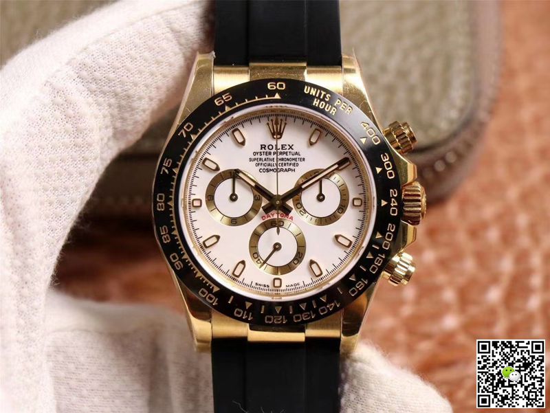 R01ex Daytona Replica M116518LN-0041 1:1 Best Edition Noob Factory White Dial Swiss ETA4130