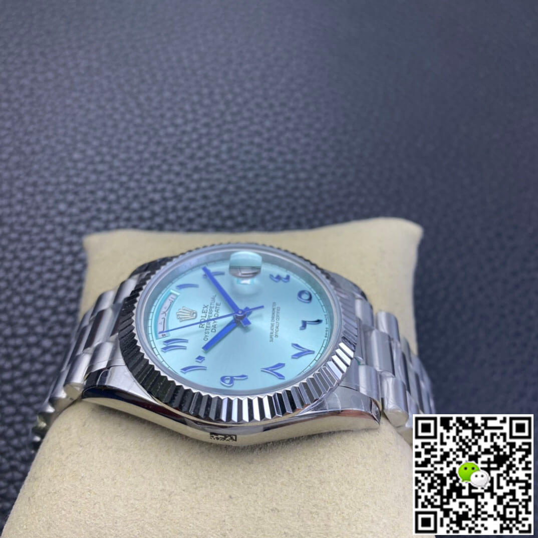 Replica R01ex Day Date 1:1 Best Edition BP Factory Middle East Custom Ice Blue Dial