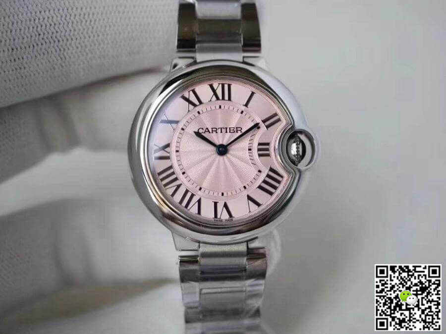 Replica Ballon Bleu De Ca*t1er 33 mm V6 Factory 1:1 Best Edition Swiss ETA076 Pink Dial