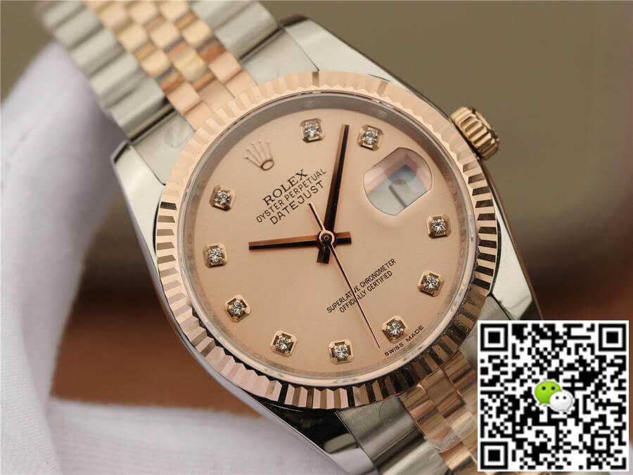 Replica R01ex Datejust 116231 36MM 1:1 Best Edition GM Factory D1am0nd-set Pink Dial