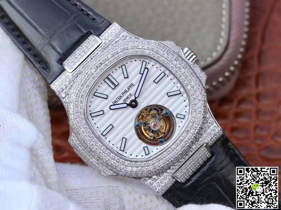 Pat*k Phi1i*pe Replica Nautilus Jumbo 5711 R8 Factory 1:1 Best Edition Swiss Tourbillon White Dial
