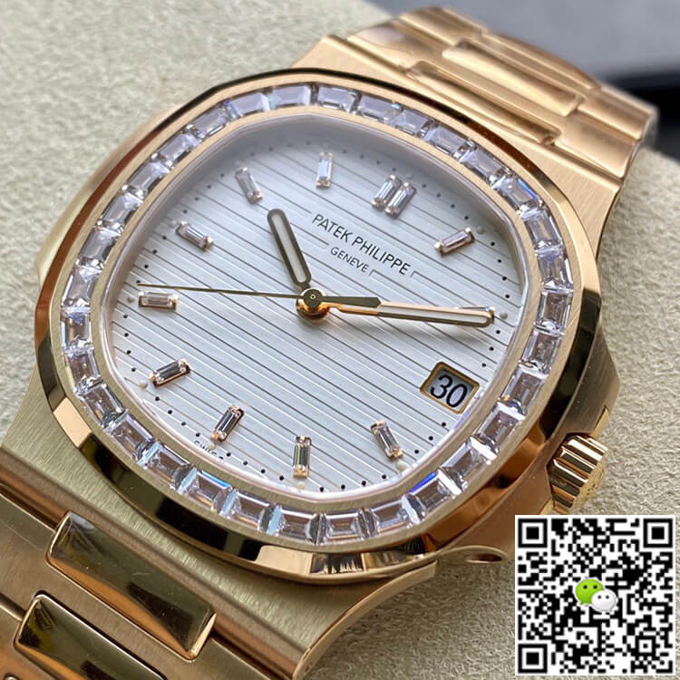 Replica Pat*k Phi1i*pe Nautilus 1:1 Best Edition PPF Factory Rose Gold With D1am0nds